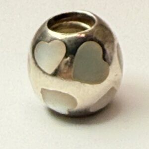 Pandora Mother of Pearl Hearts Charm ALE 925 Sterling Silver